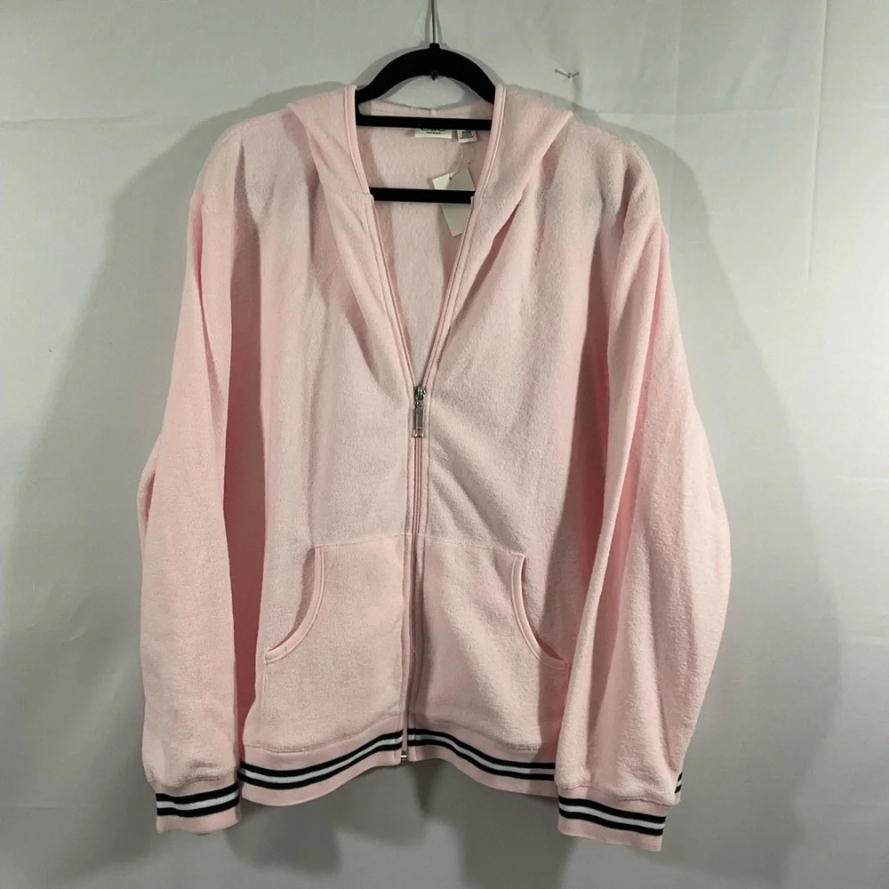 Cato Light Pink Zip-Up Hoodie - Picture 2 of 10